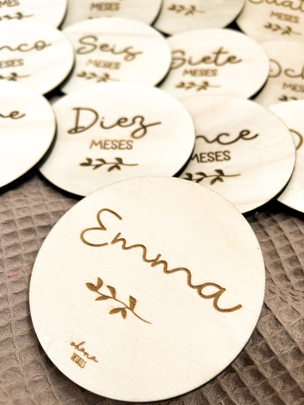 PLACAS CUMPLE MES GRABADO