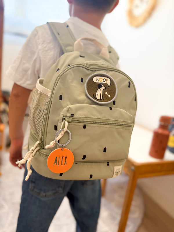 MOCHILA INFANTIL VERDE TOPITOS