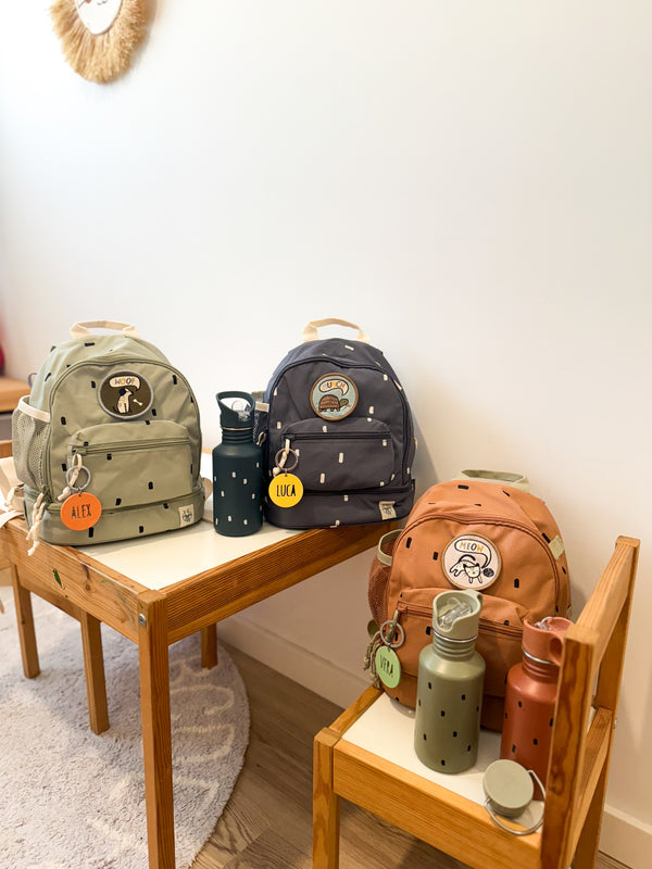 MOCHILA INFANTIL AZUL TOPITOS