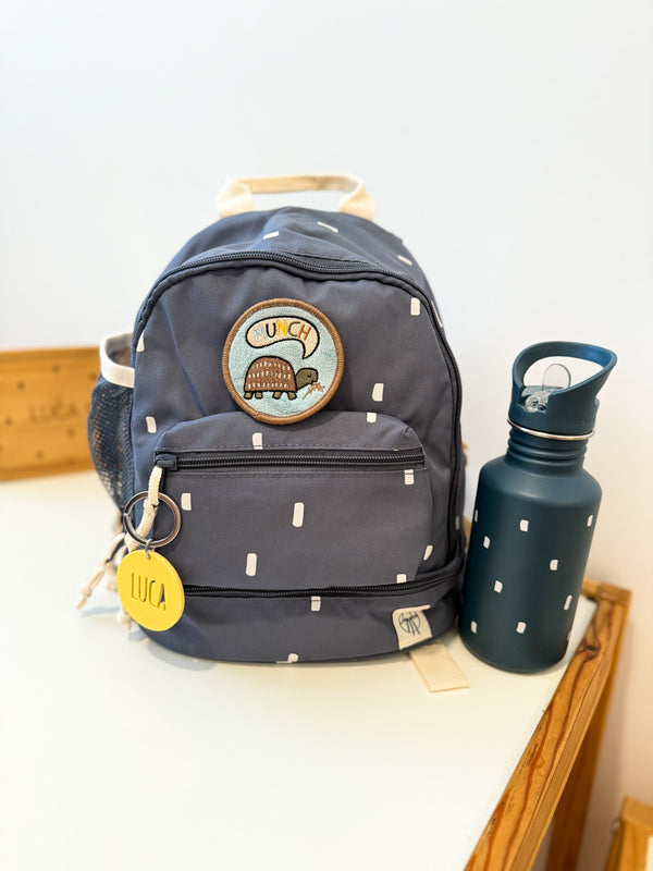 MOCHILA INFANTIL AZUL TOPITOS