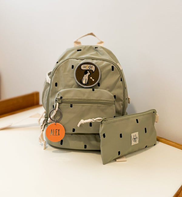 MOCHILA INFANTIL VERDE TOPITOS