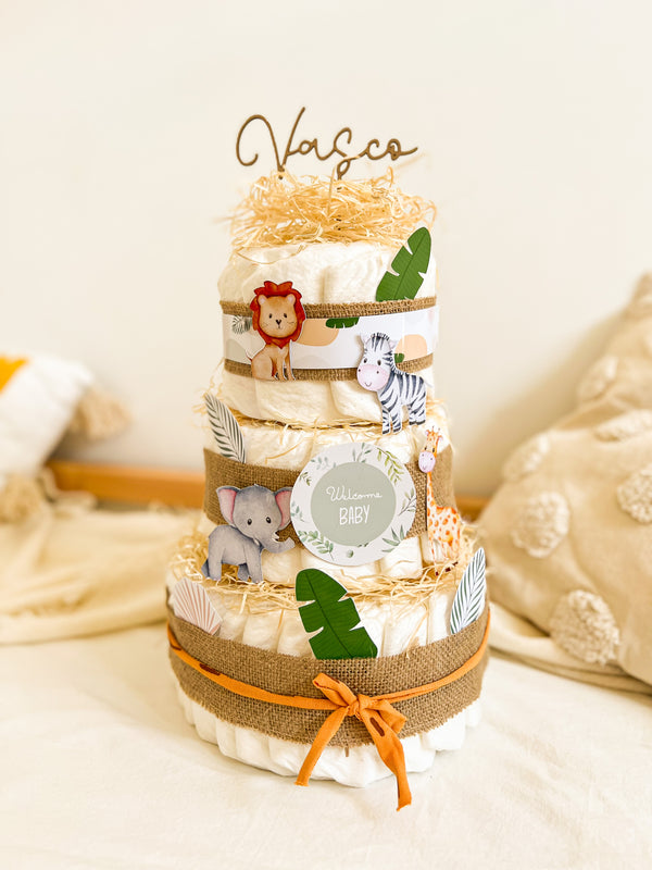 TARTA PAÑALES GRANDE SAFARI