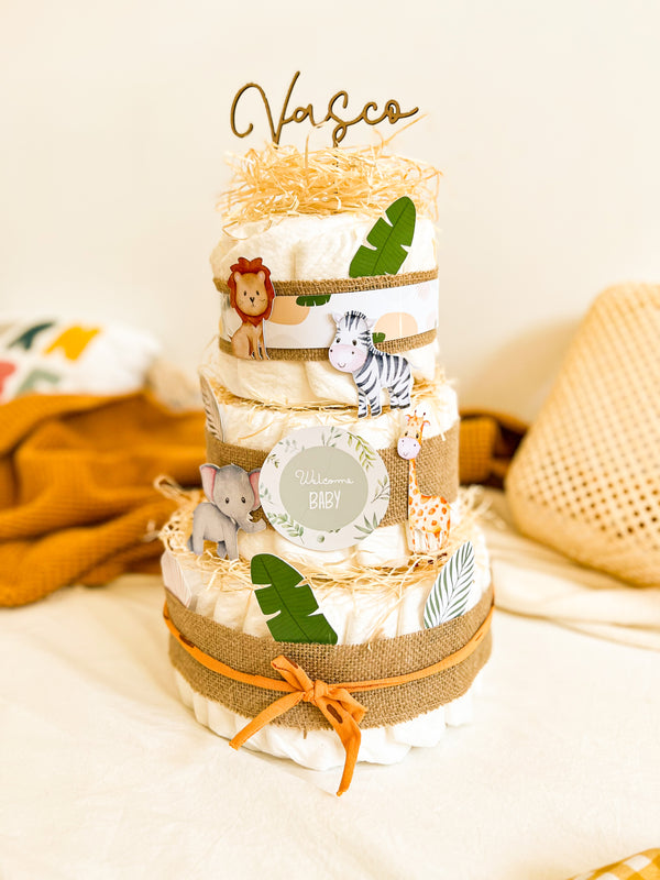 TARTA PAÑALES GRANDE SAFARI