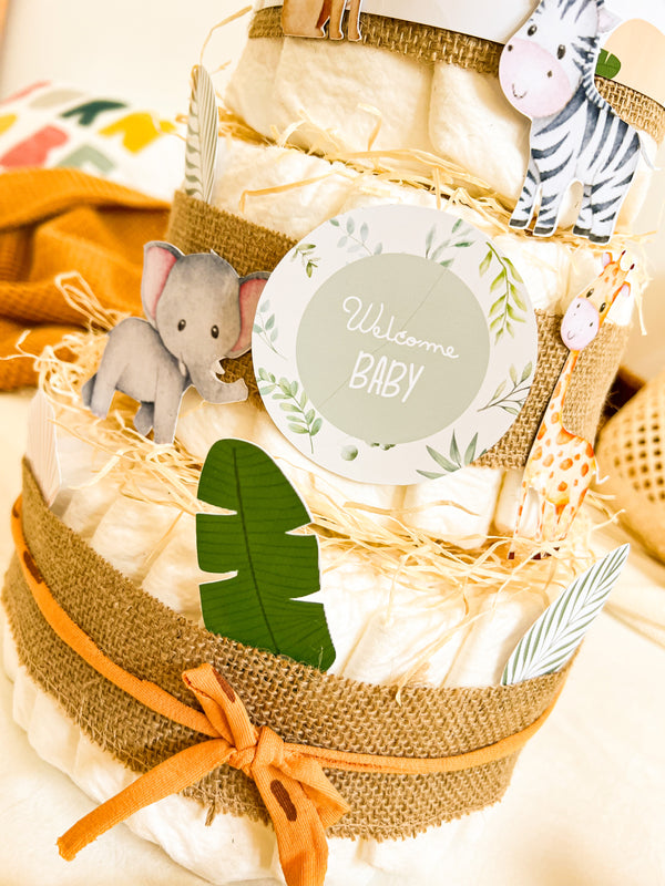 TARTA PAÑALES GRANDE SAFARI