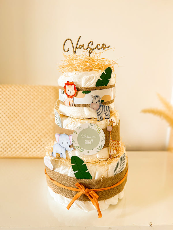 TARTA PAÑALES GRANDE SAFARI