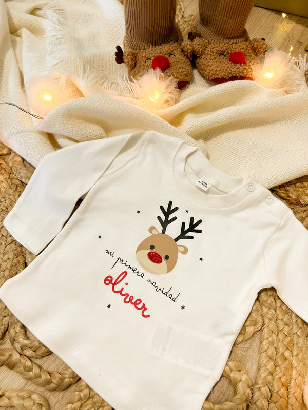 CAMISETA GORDITA BEBÉ M/L MI PRIMERA NAVIDAD
