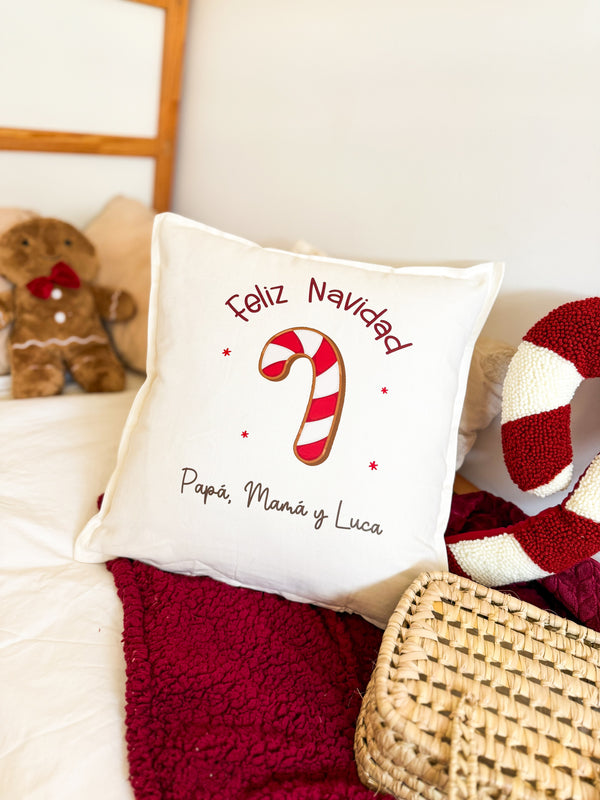 FUNDA COJÍN NAVIDAD CARAMELO