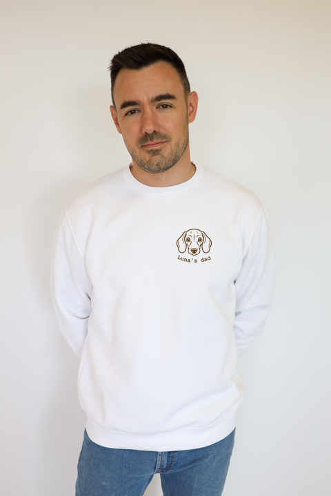 Sudadera Mascota blanca con ilustración de perro