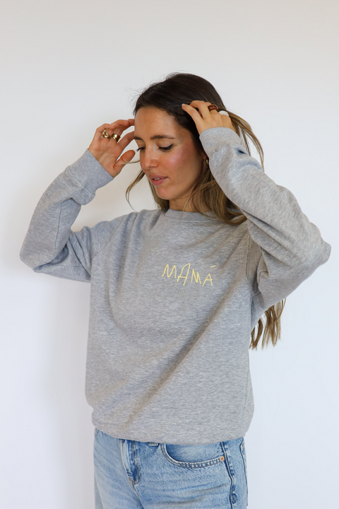 Sudadera Dibujo gris con palabra personalizada