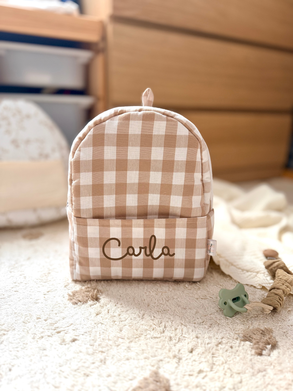 MOCHILA VICHY BEIGE