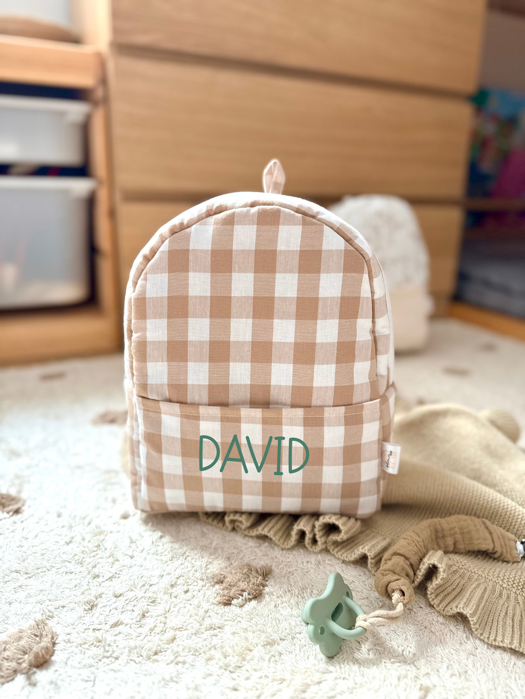 MOCHILA VICHY BEIGE
