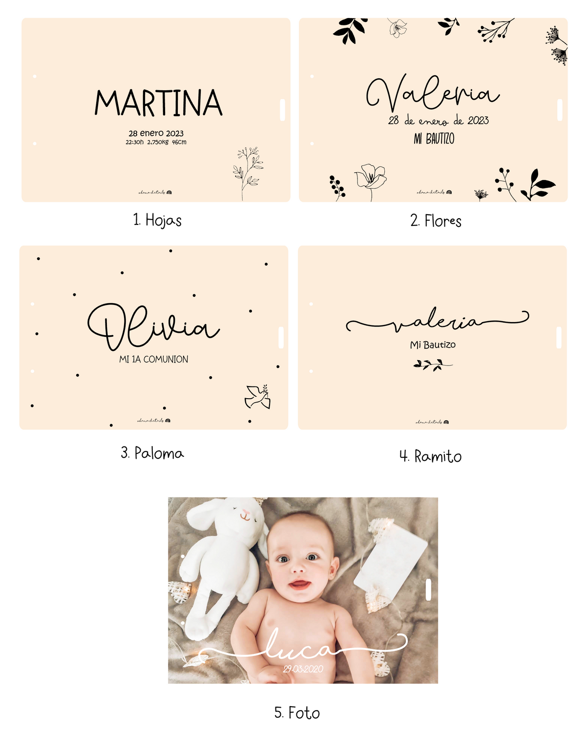 Guía de diseños para álbumes y libros de firmas de eventos