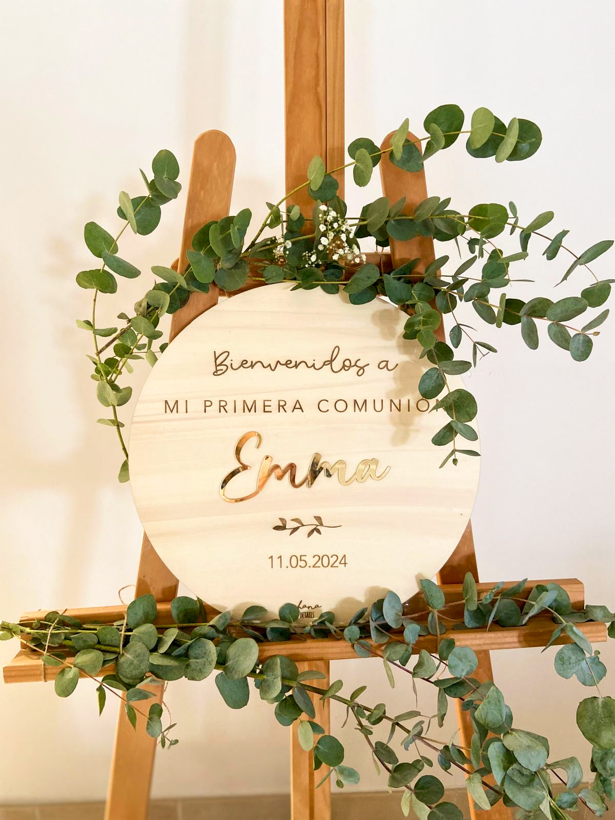 CARTEL MADERA BIENVENIDA EVENTO