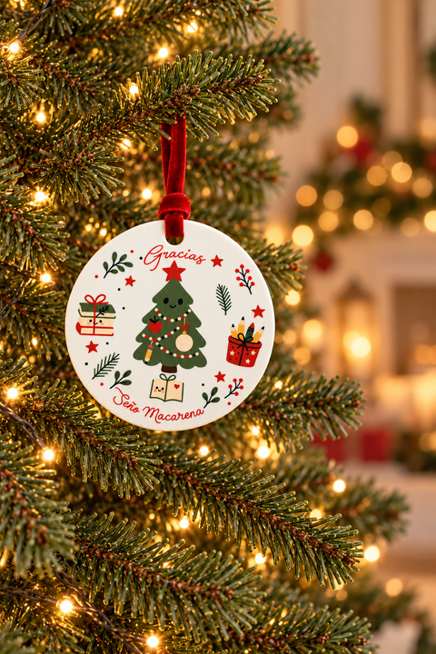 Bola Navidad seño/profe árbol