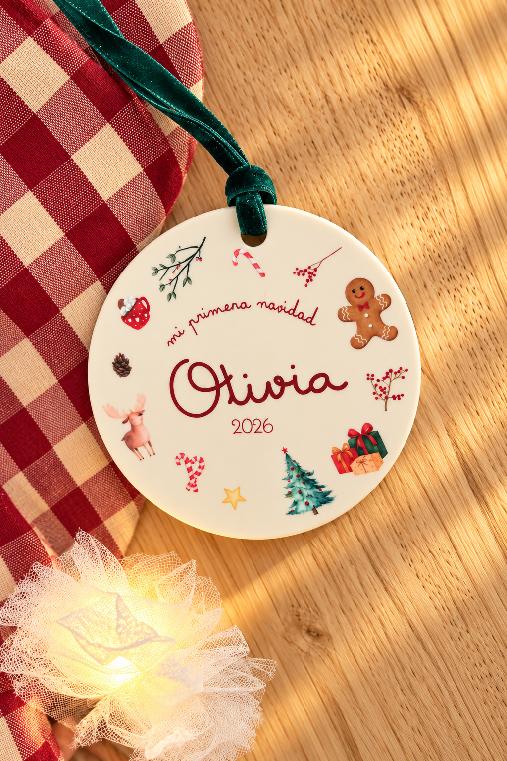 Bola de Navidad Dibujitos personalizada con nombre - Ohana Details