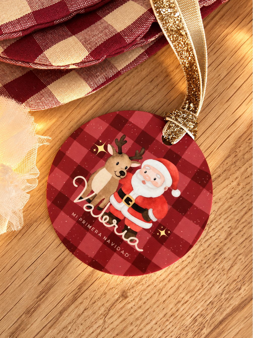 Bola Navidad dibujo Papá Noel - Ohana Details