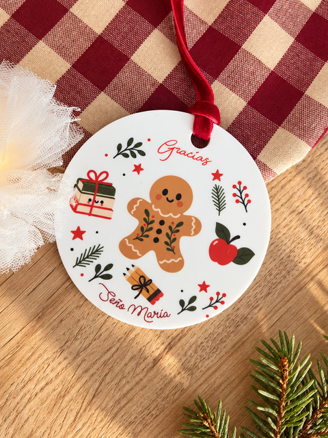 Bola Navidad seño/profe galleta - Ohana Details