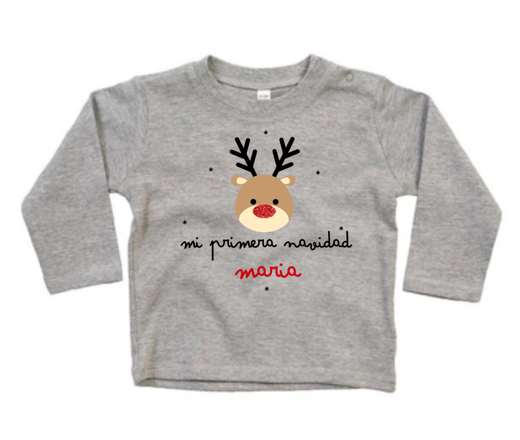 CAMISETA GORDITA BEBÉ M/L MI PRIMERA NAVIDAD