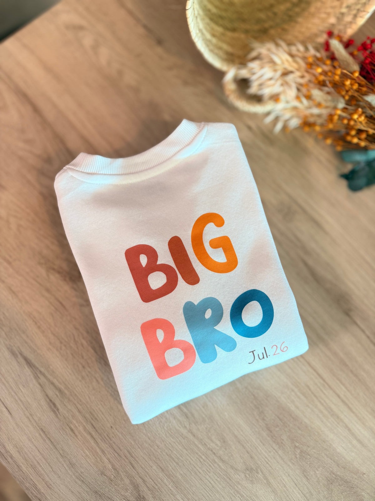 Sudadera Hermano Mayor Color doblada con diseño Big Bro