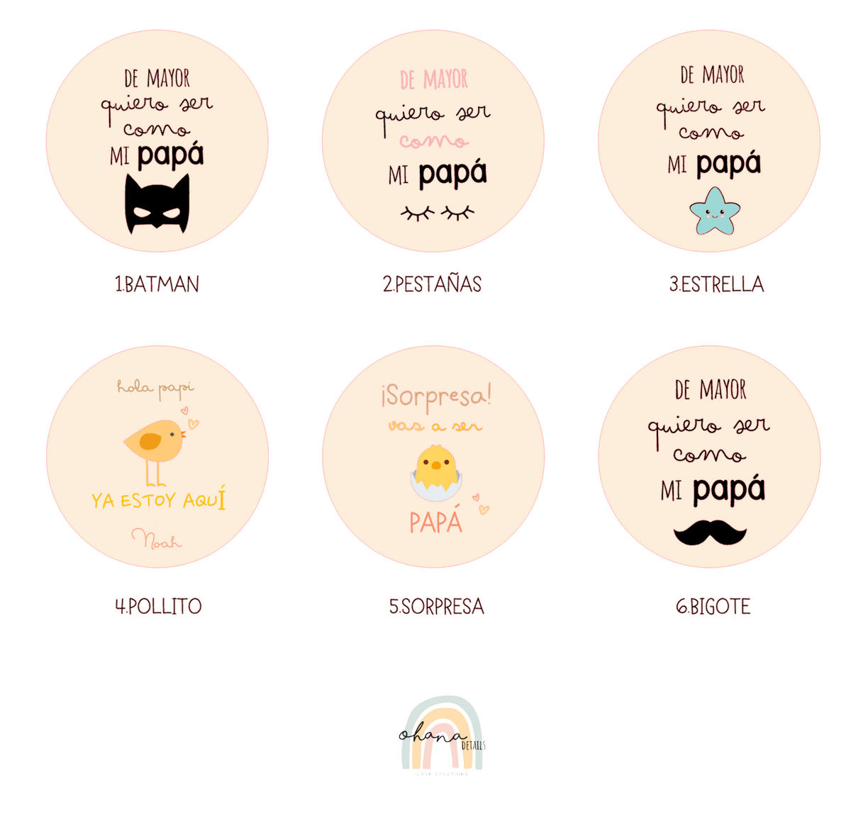 Guía de diseños para el body de papá