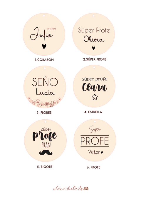 Guía de diseños para llaveros de profes