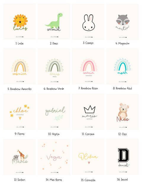 Guía de ilustraciones y tipografías para el pack de vuelta al cole