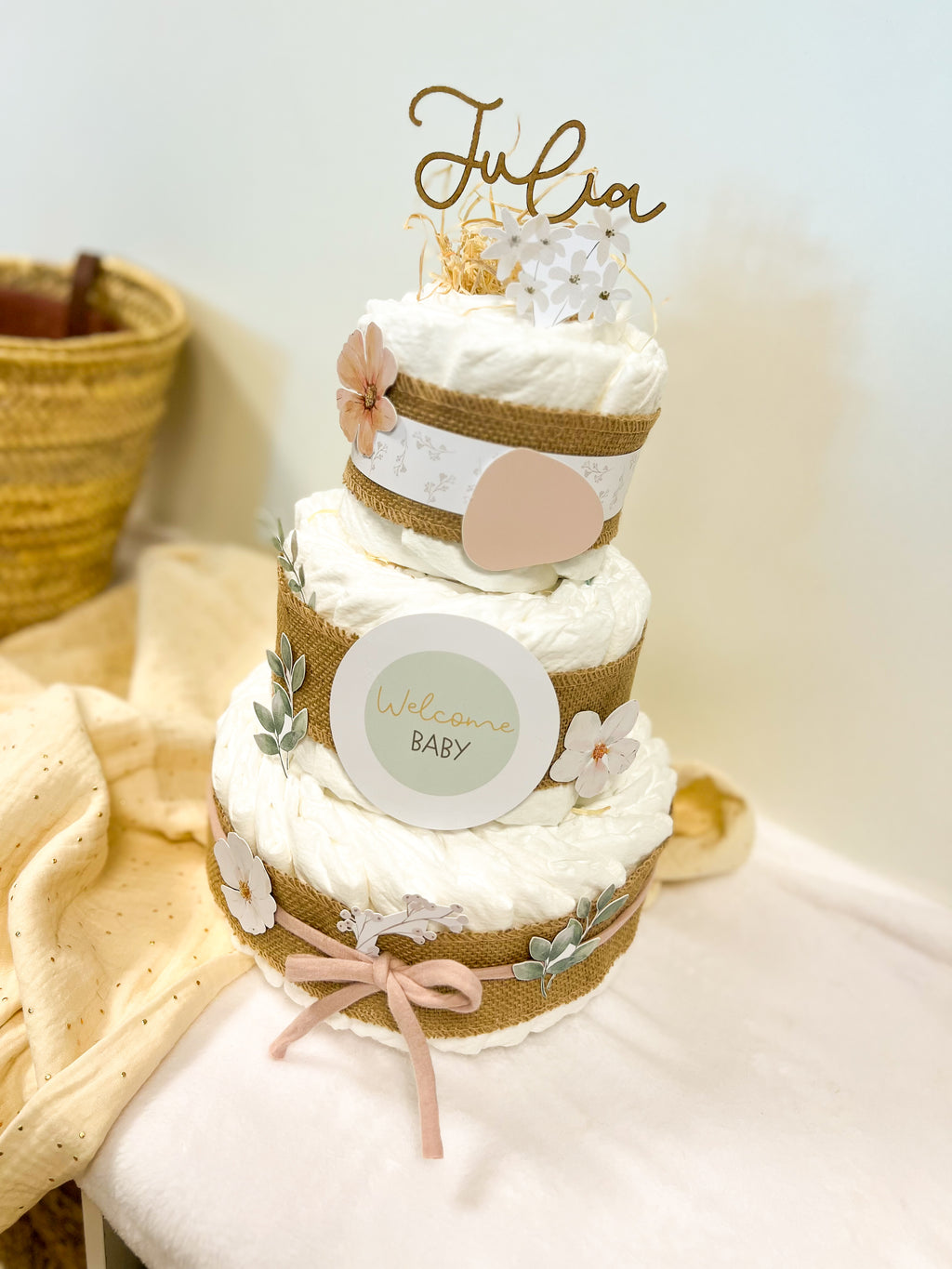 TARTA PAÑALES GRANDE BOHO