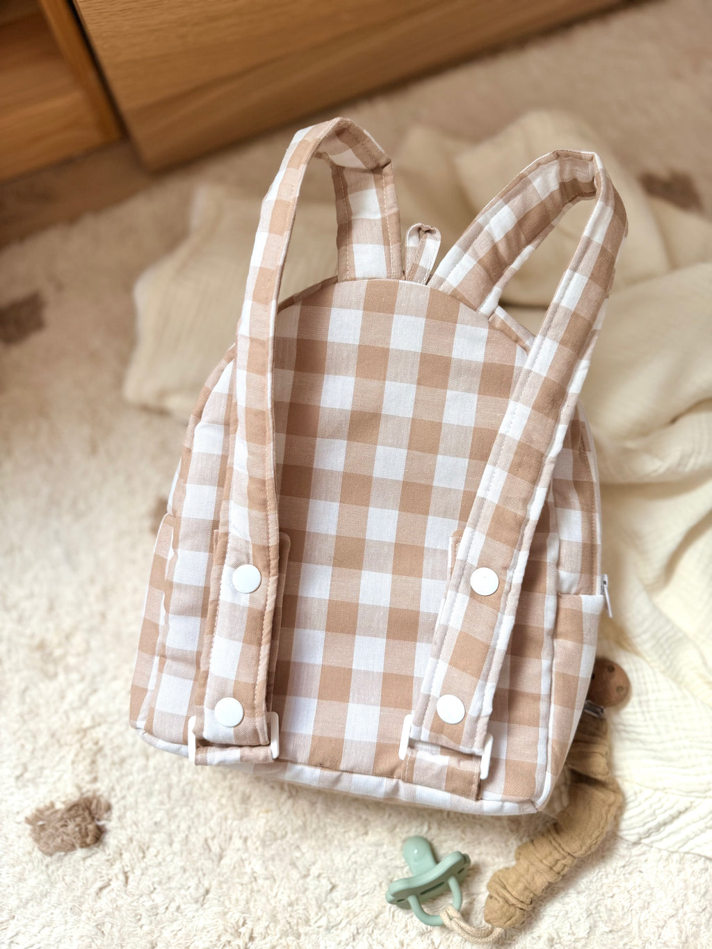 MOCHILA VICHY BEIGE