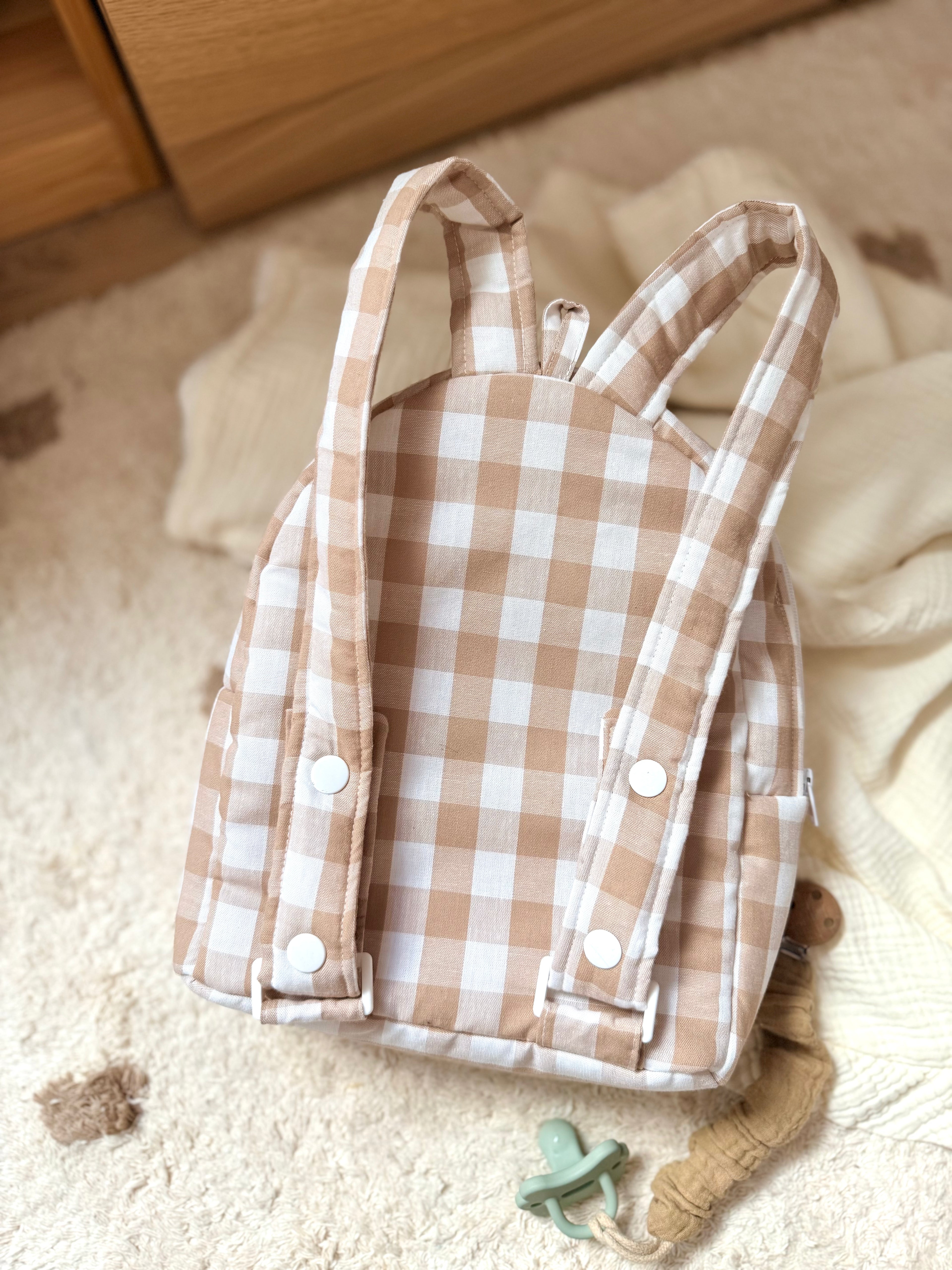 MOCHILA VICHY BEIGE