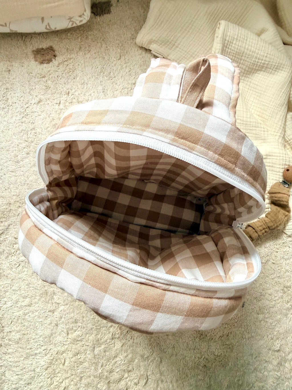 MOCHILA VICHY BEIGE