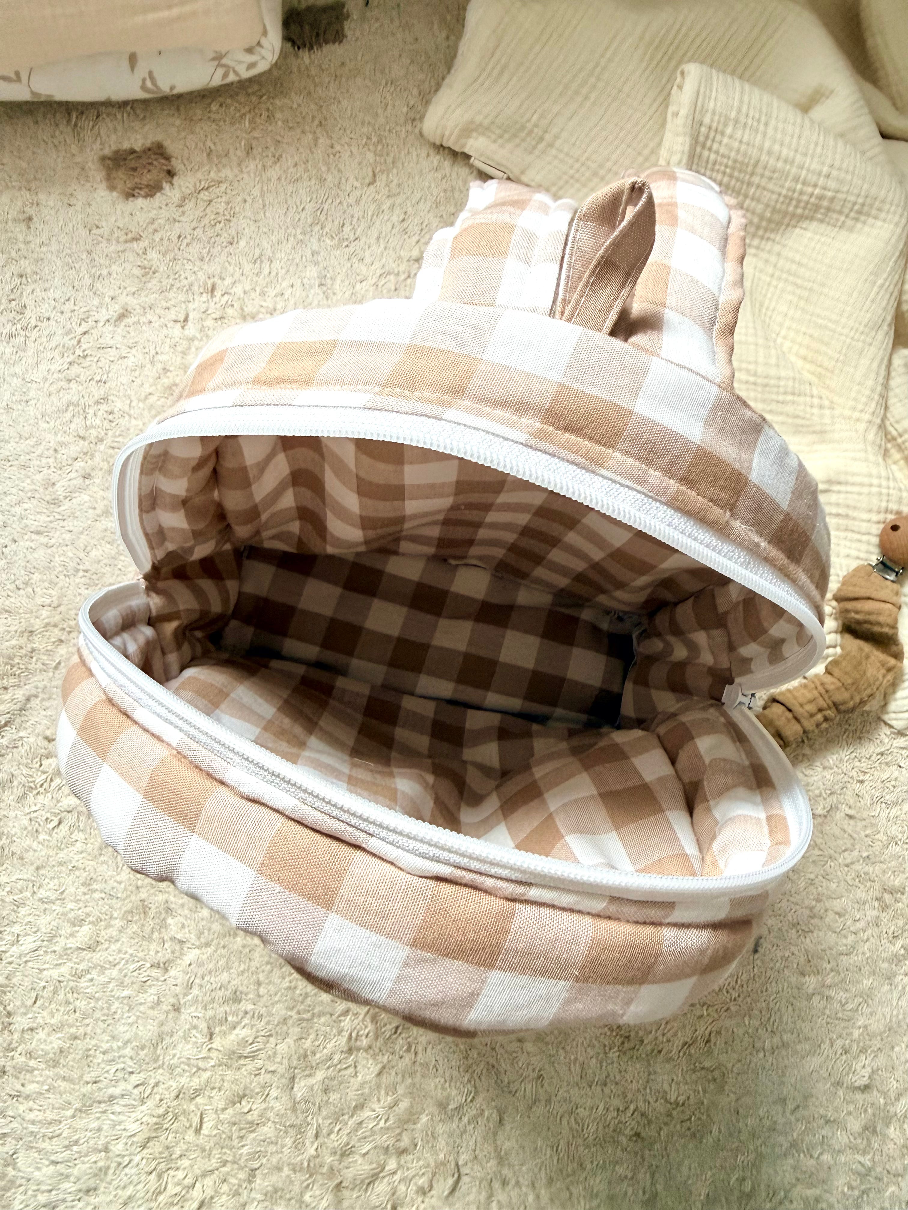 MOCHILA VICHY BEIGE