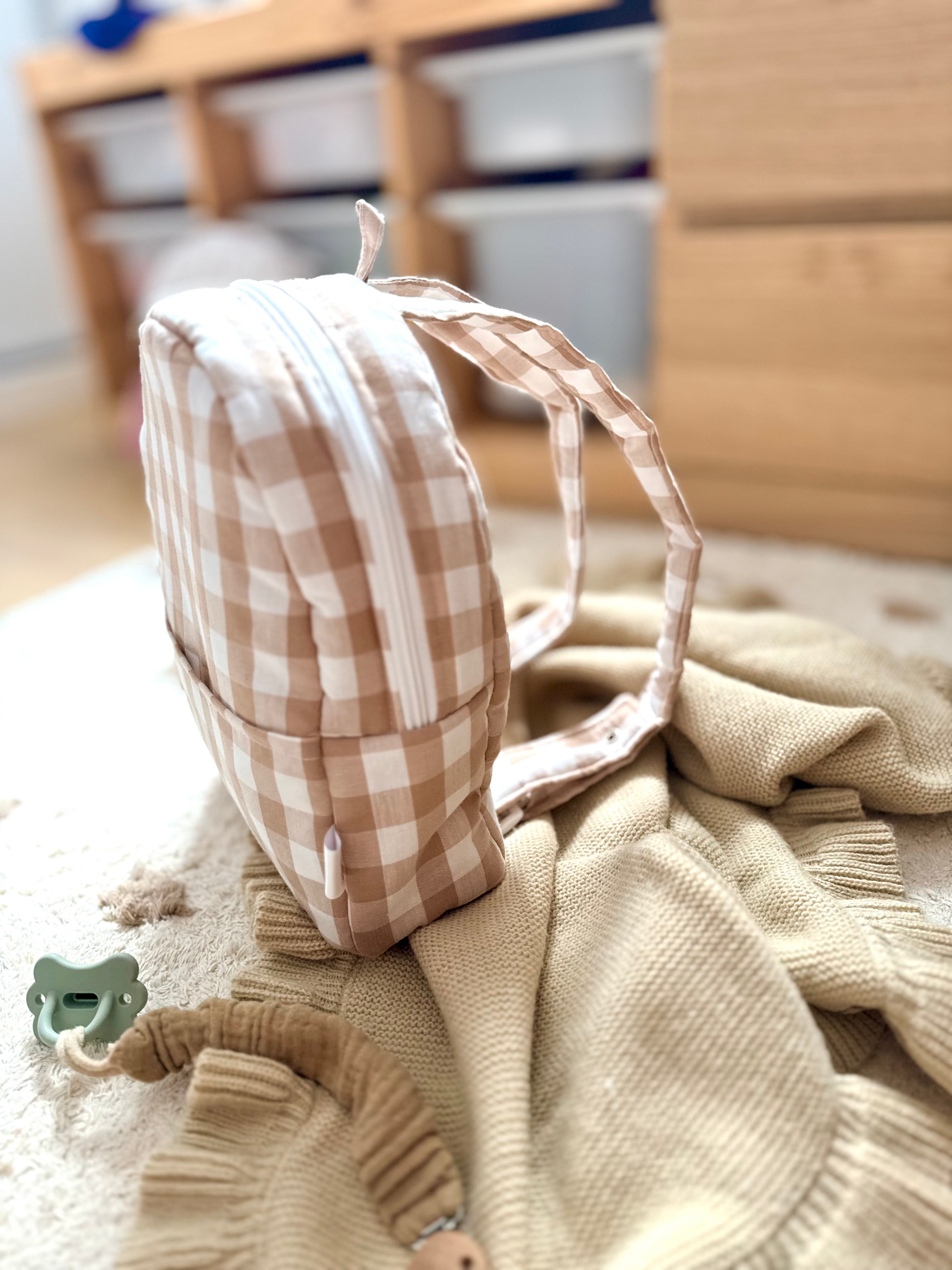 MOCHILA VICHY BEIGE