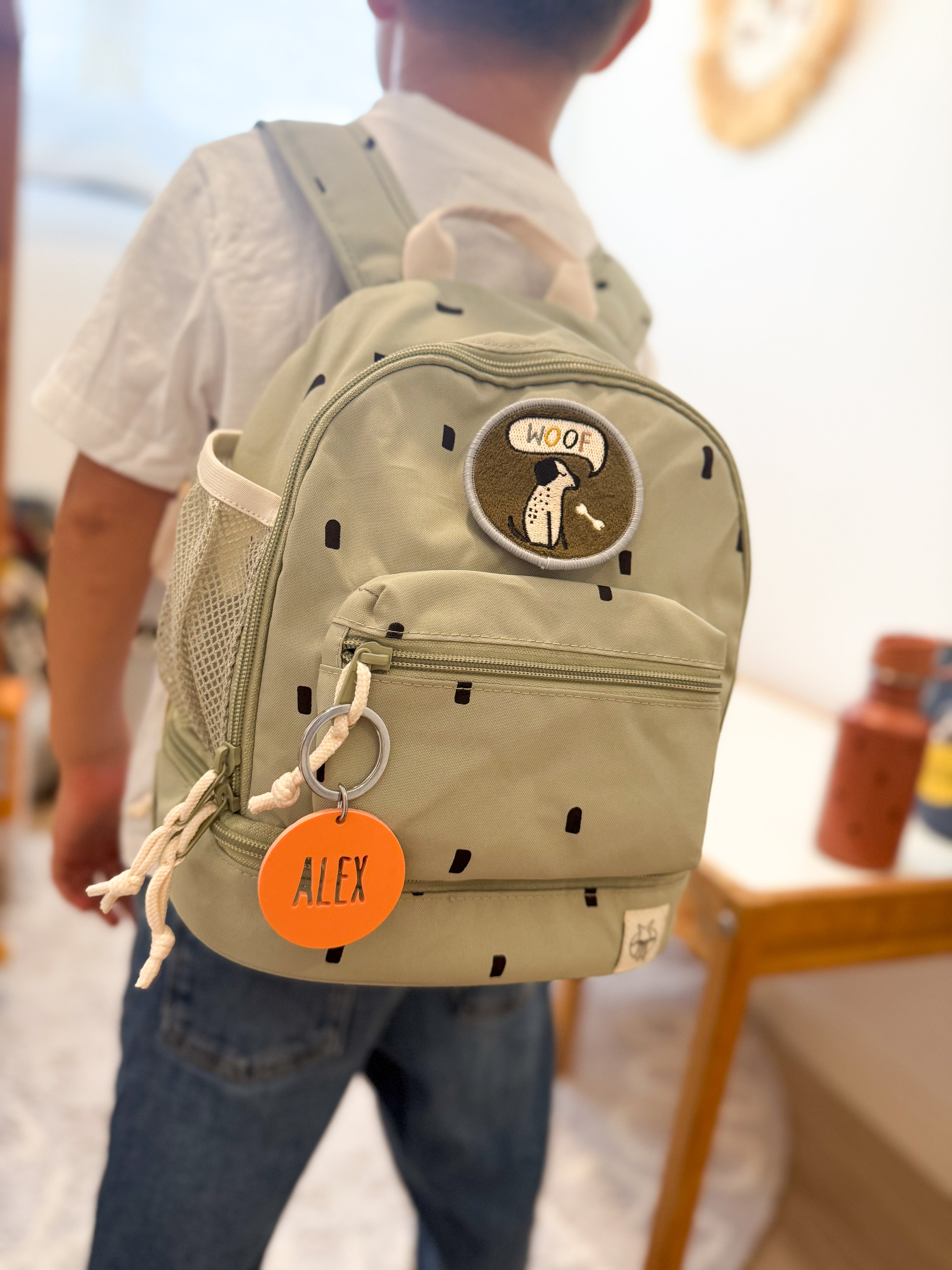 MOCHILA INFANTIL VERDE TOPITOS