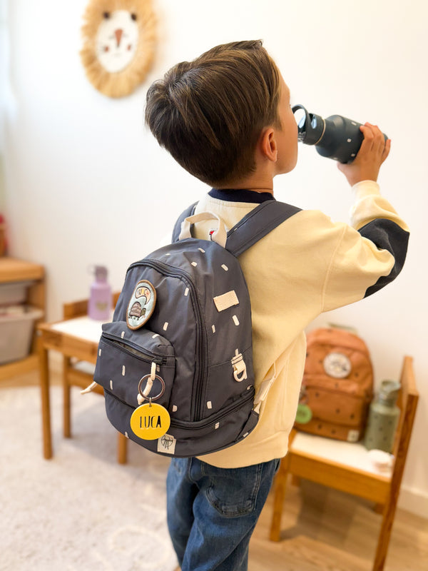 MOCHILA INFANTIL AZUL TOPITOS - Ohana Details