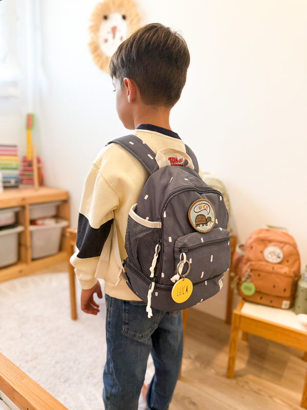 MOCHILA INFANTIL AZUL TOPITOS - Ohana Details