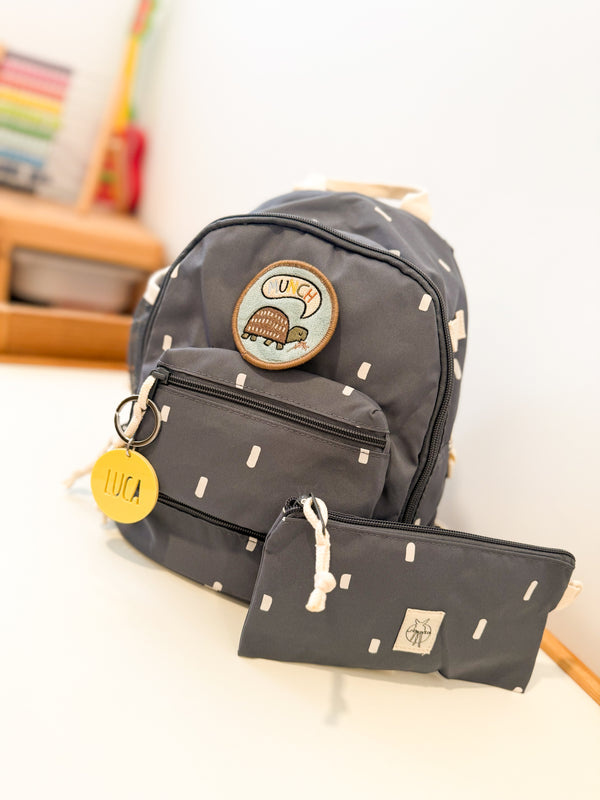 MOCHILA INFANTIL AZUL TOPITOS - Ohana Details