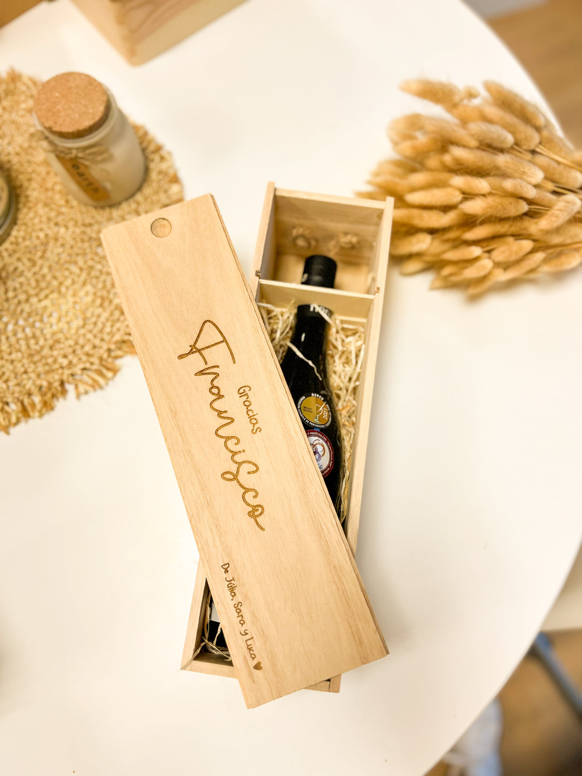 CAJA BOTELLA DE VINO PERSONALIZADA