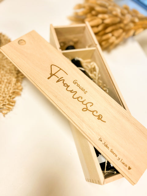 CAJA BOTELLA DE VINO PERSONALIZADA
