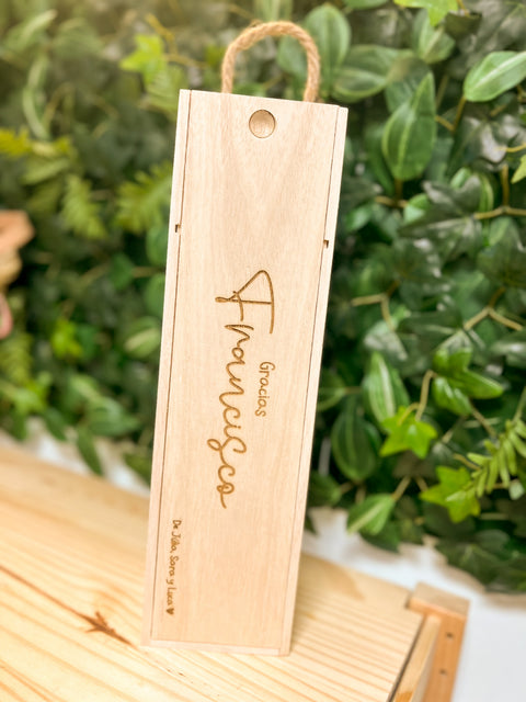CAJA BOTELLA DE VINO PERSONALIZADA