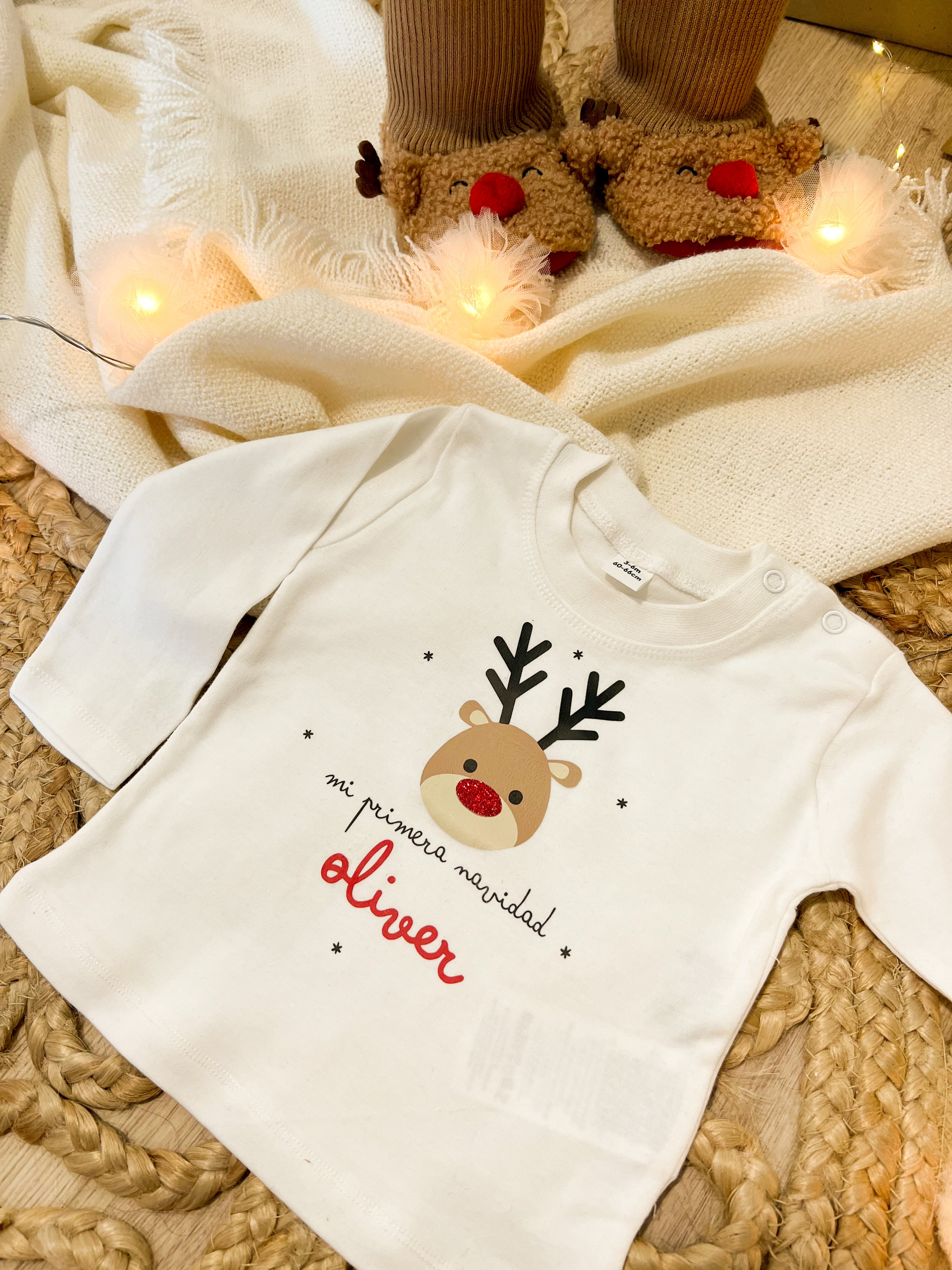 CAMISETA GORDITA BEBÉ M/L MI PRIMERA NAVIDAD