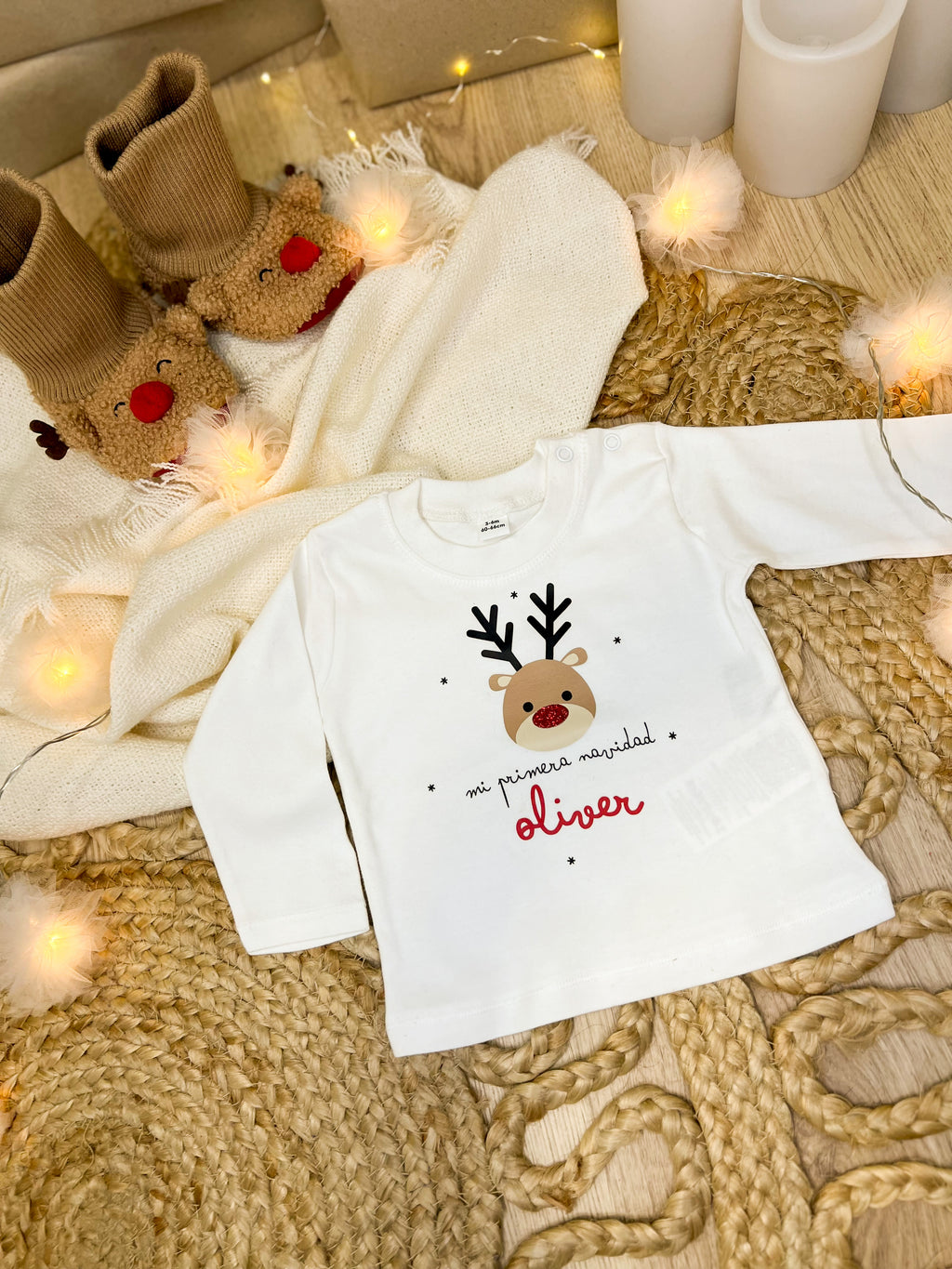 CAMISETA GORDITA BEBÉ M/L MI PRIMERA NAVIDAD