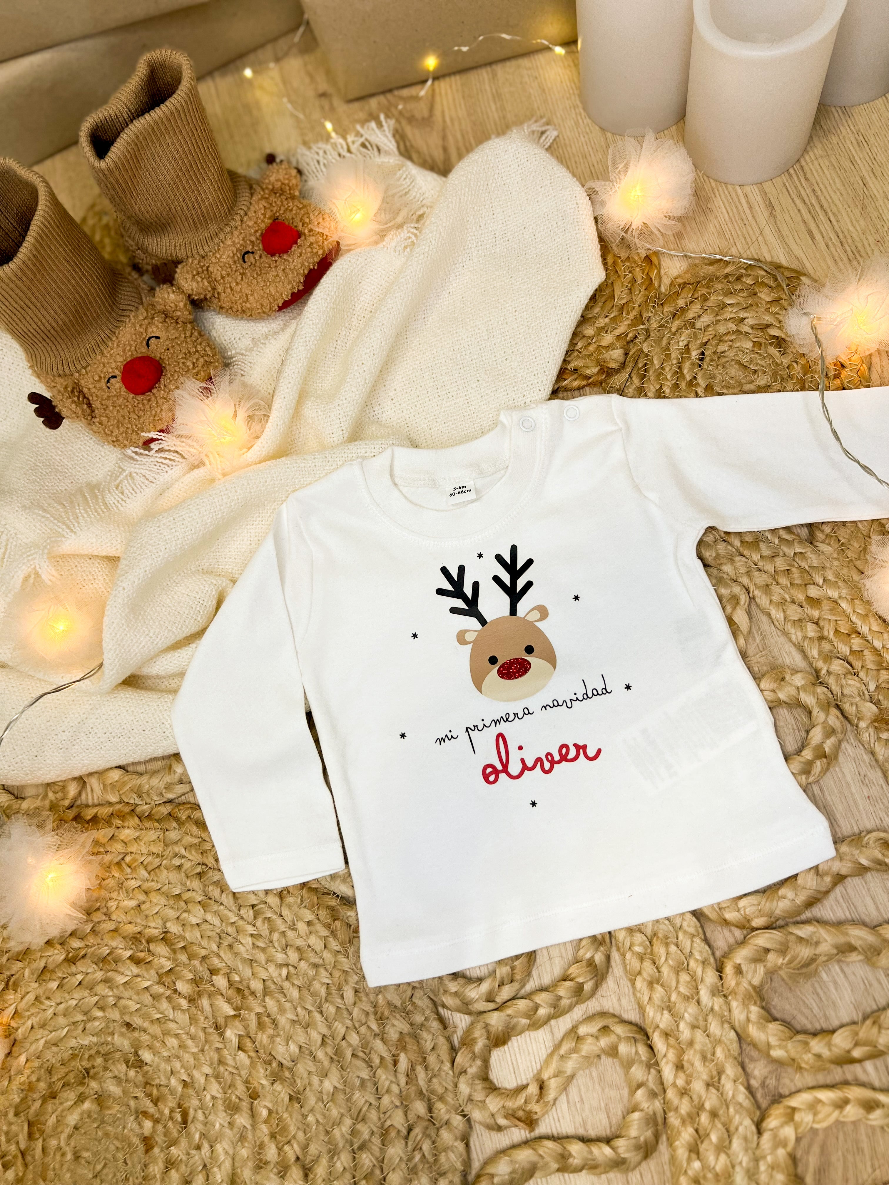 CAMISETA GORDITA BEBÉ M/L MI PRIMERA NAVIDAD