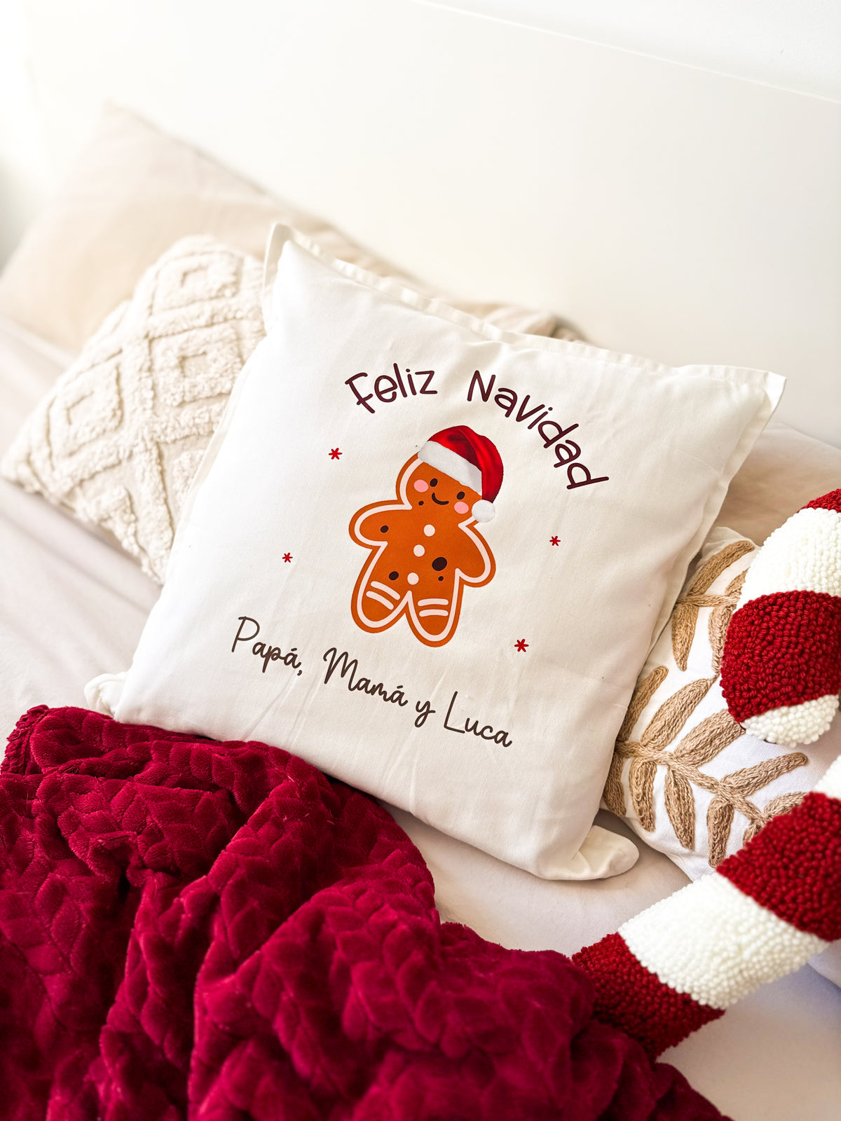 FUNDA COJÍN NAVIDAD GALLETA