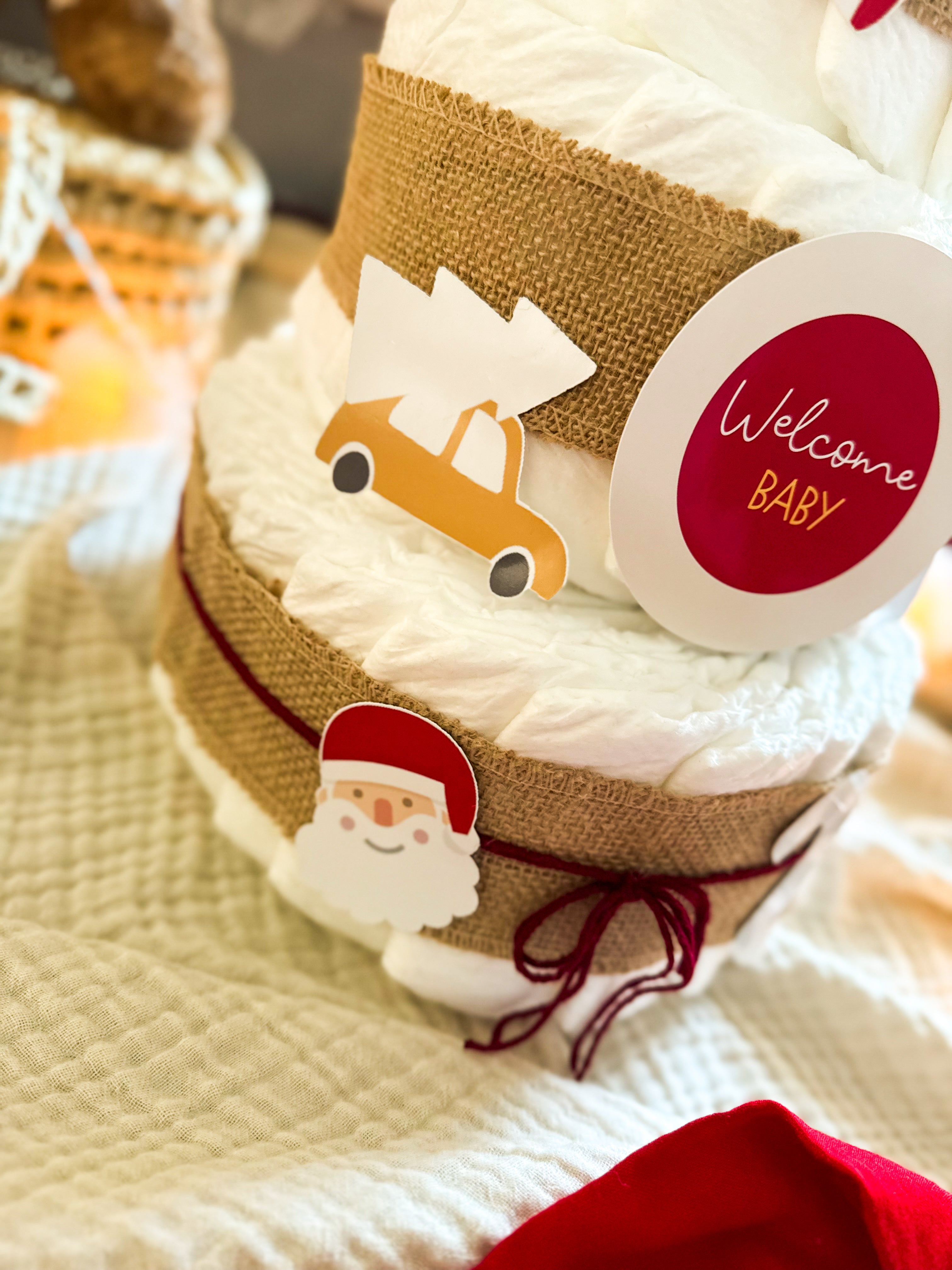 TARTA PAÑALES GRANDE NAVIDAD