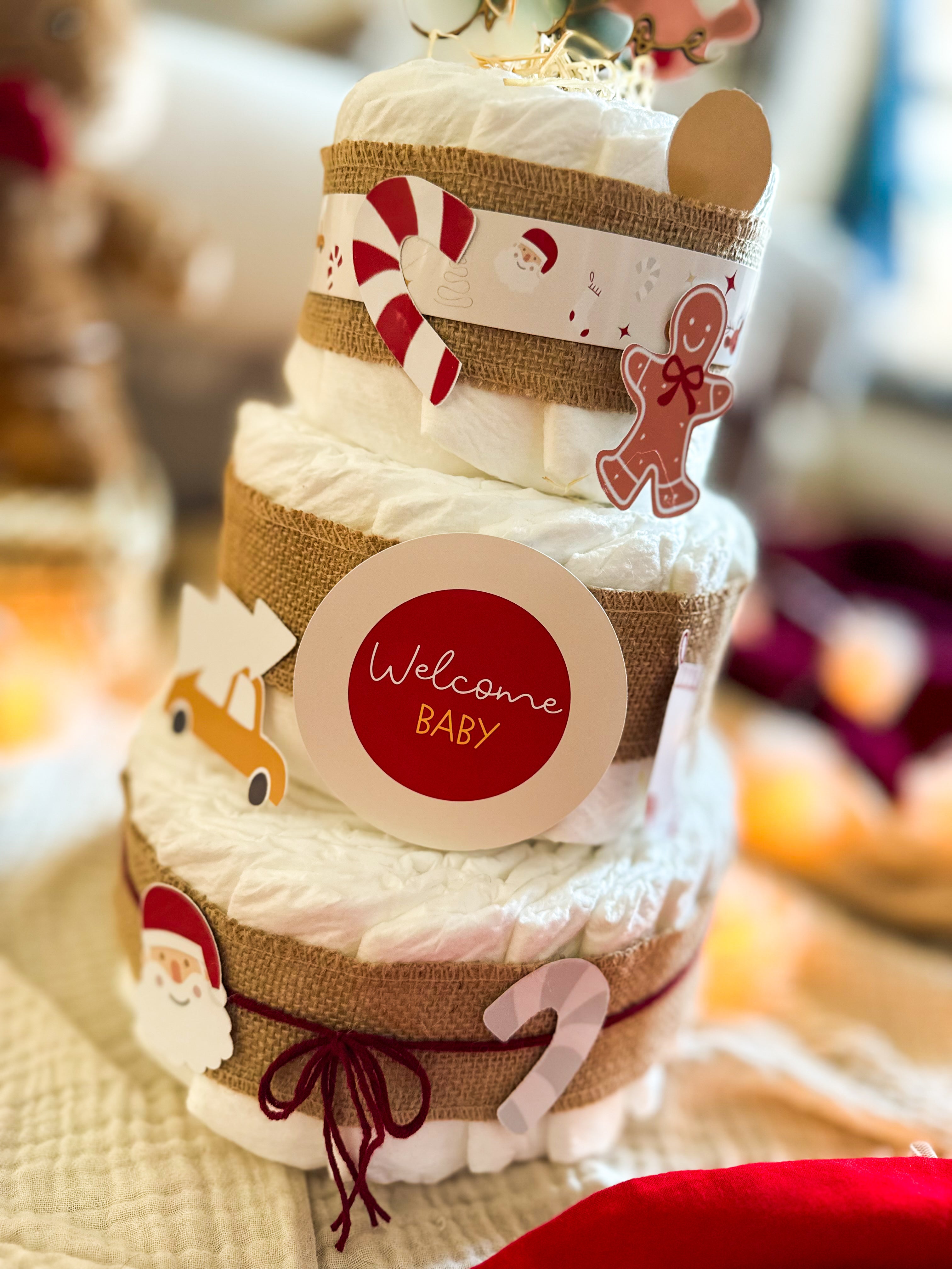 TARTA PAÑALES GRANDE NAVIDAD