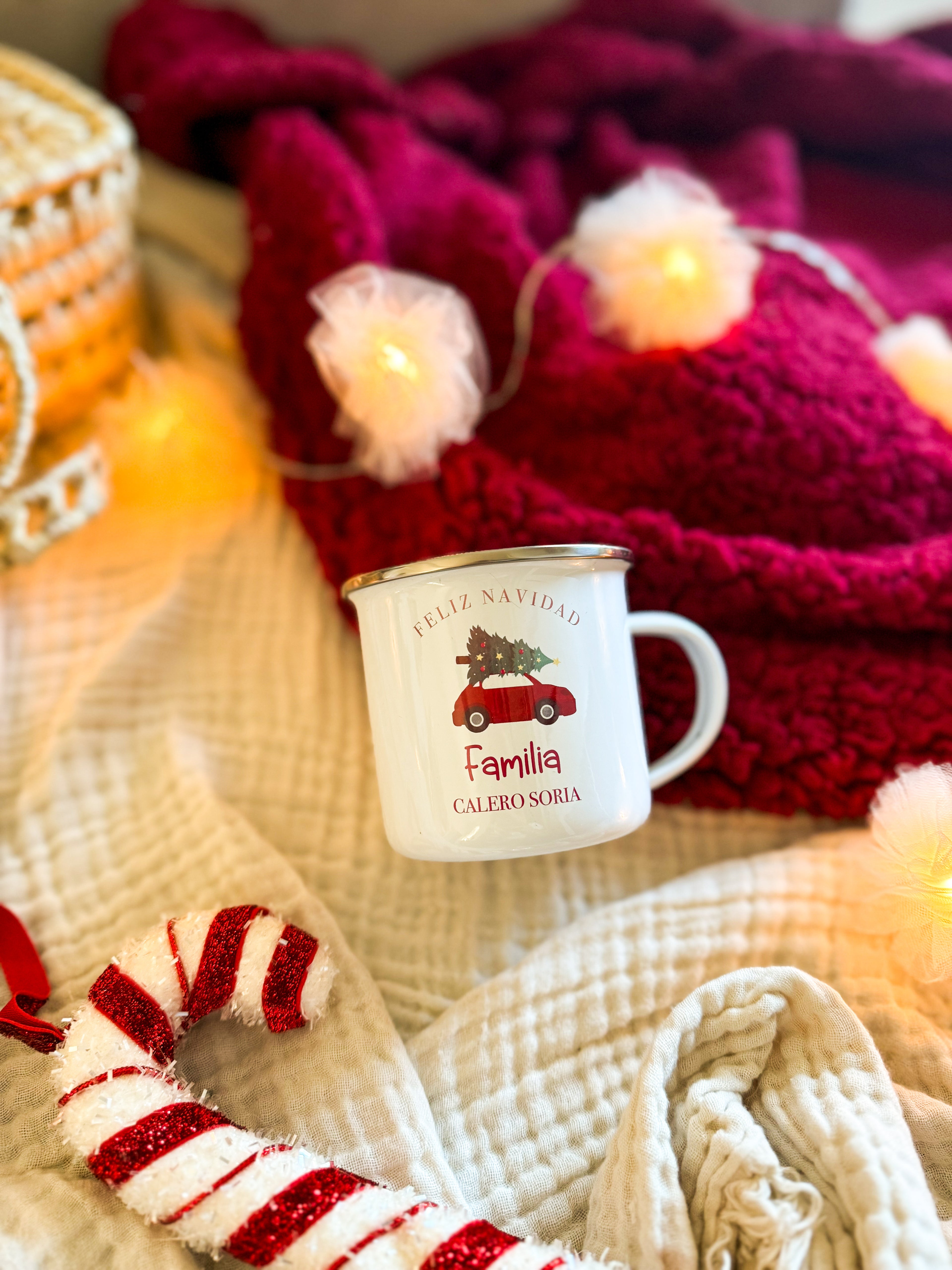 TAZA NAVIDAD COCHE RETRO