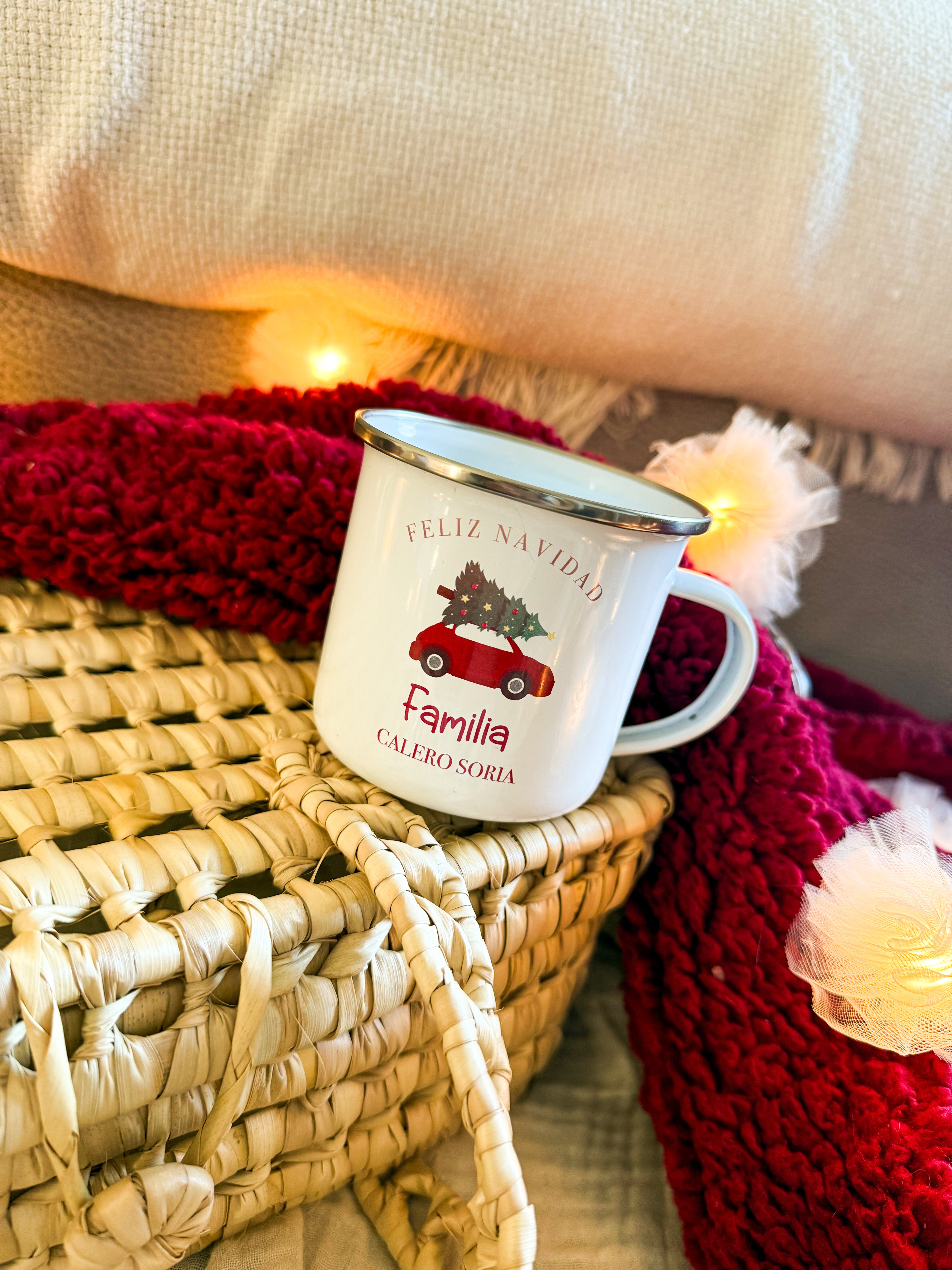 TAZA NAVIDAD COCHE RETRO