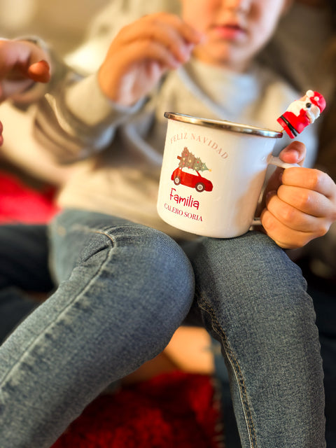 TAZA NAVIDAD COCHE RETRO