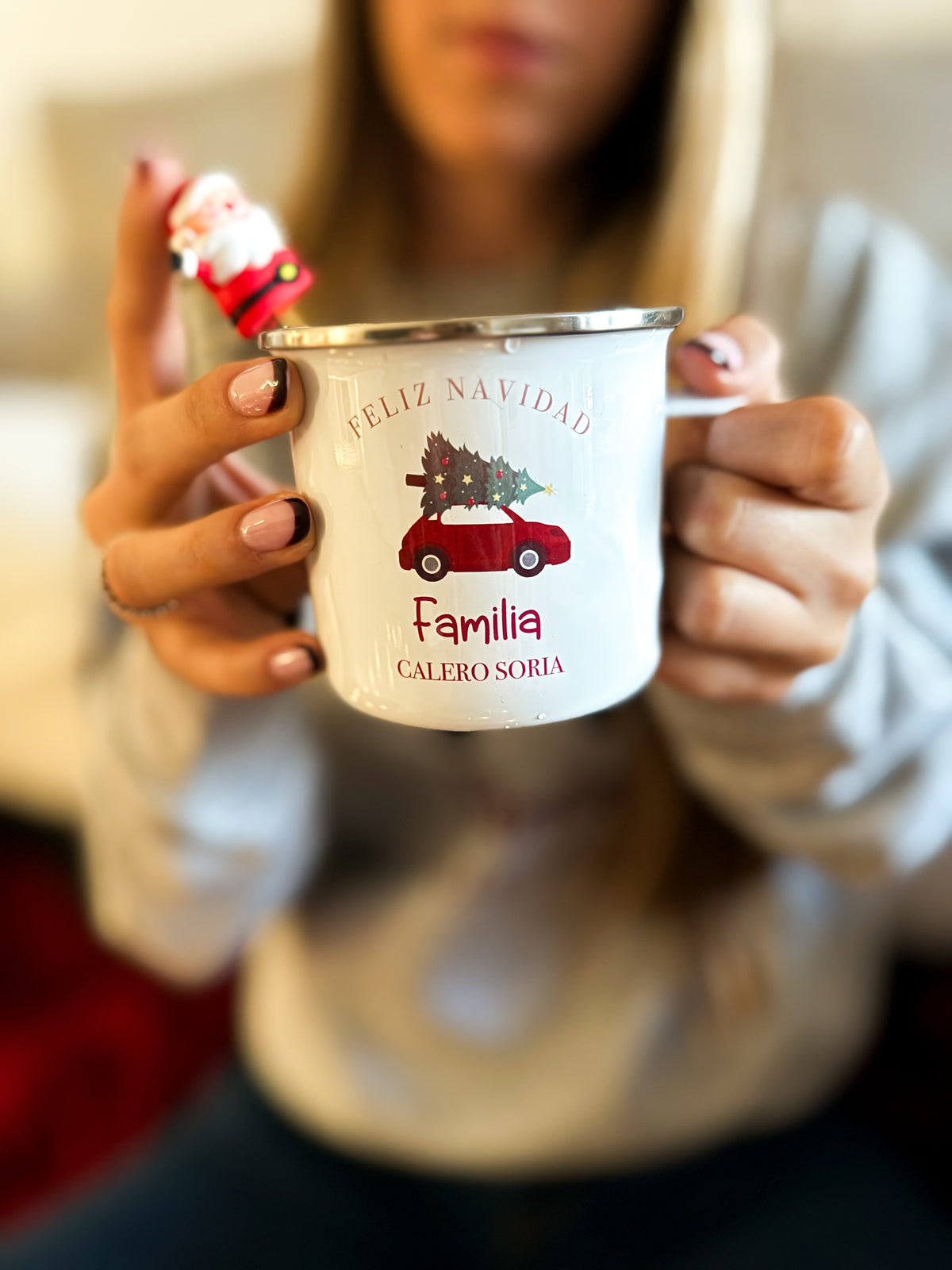 TAZA NAVIDAD COCHE RETRO