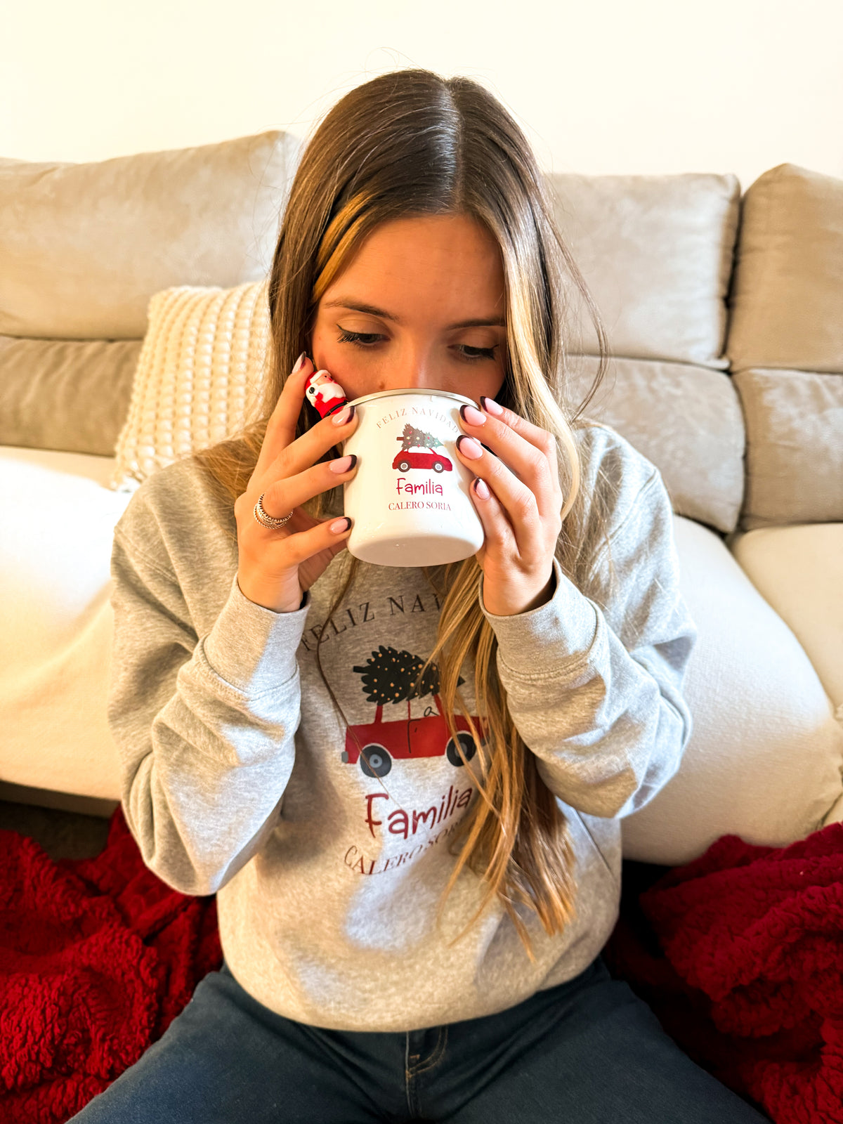 TAZA NAVIDAD COCHE RETRO